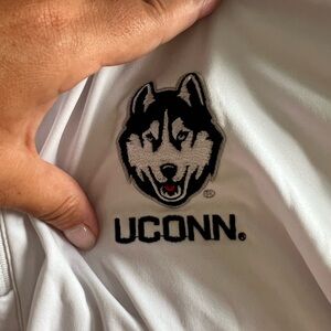 UConn White Quarter Zip